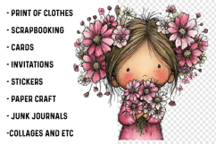 Whimsical Girl With Flowers Product Image 3
