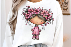 Whimsical Girl With Flowers Product Image 2