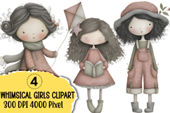 Whimsical Girls Clipart Sublimation Product Image 1