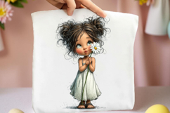 Whimsical Girls Daisy Clipart Product Image 2