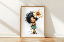 Whimsical Girls Daisy Clipart Product Image 3