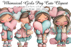 Whimsical Girls Png Cute Clipart Product Image 1