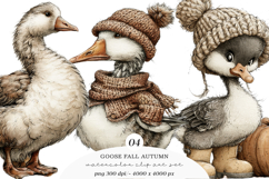 Whimsical Goose Fall Autumn Clipart Product Image 1