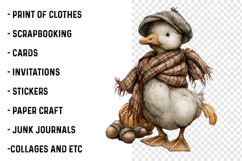 Whimsical Goose Fall Autumn Clipart Product Image 2