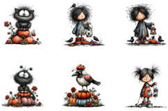 Whimsical Gothic Halloween Clipart Product Image 2