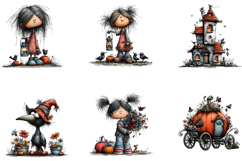 Whimsical Gothic Halloween Clipart Product Image 3