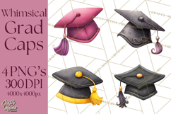 Graduation Cap Clipart PNG, Whimsical Graduation Hat Tassel Product Image 1