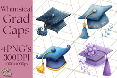 Graduation Cap Clipart PNG, Whimsical Graduation Hat Tassel Product Image 1