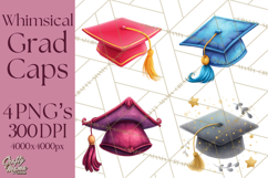 Graduation Cap Clipart PNG, Whimsical Graduation Hat Tassel Product Image 1