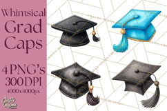 Graduation Cap Clipart PNG, Whimsical Graduation Hat Tassel Product Image 1