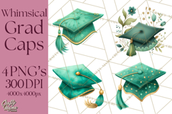 Graduation Cap Clipart PNG, Whimsical Graduation Hat Tassel Product Image 1