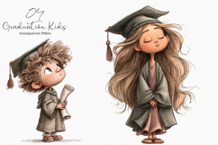 Whimsical Graduation Kids Clipart Product Image 1