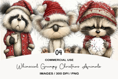 Whimsical Grumpy Christmas Animals Product Image 1