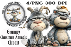 Whimsical Grumpy Christmas Animals Product Image 1