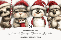 Whimsical Grumpy Christmas Animals Png Product Image 1