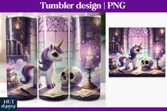 Unicorn Halloween Tumbler PNG Whimsical pastel halloween Product Image 1