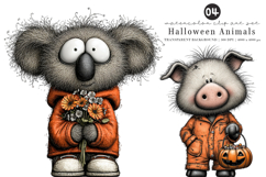 Whimsical Halloween Animals Clipart Product Image 1