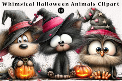 Whimsical Halloween Animals Clipart Product Image 1