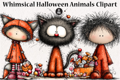 Whimsical Halloween Animals Clipart Product Image 1