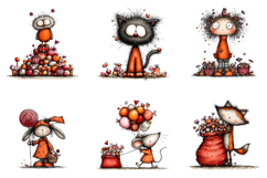 Whimsical Halloween Animals Clipart Product Image 5