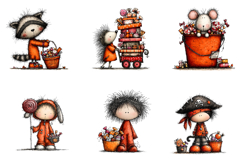 Whimsical Halloween Animals Clipart Product Image 6
