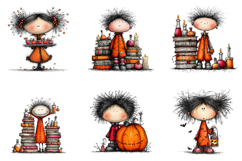 Whimsical Halloween Boys Clipart Product Image 2