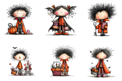 Whimsical Halloween Boys Clipart Product Image 3