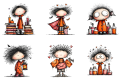 Whimsical Halloween Boys Clipart Product Image 5