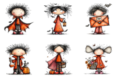Whimsical Halloween Boys Clipart Product Image 6