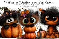 Whimsical Halloween Cat Clipart Product Image 1