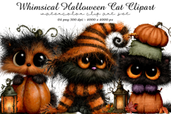 Whimsical Halloween Cat Clipart Product Image 1
