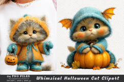 Whimsical Halloween Cat Clipart Product Image 1