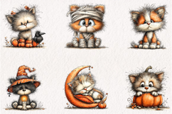 Whimsical Halloween Cat Clipart Bundle Product Image 3
