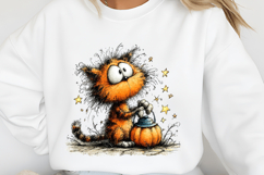Whimsical Halloween Cat Clipart Sublimation Product Image 2