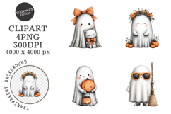 Whimsical Halloween Ghost Clipart Product Image 1