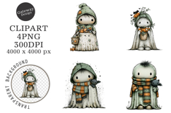 Whimsical Halloween Ghost Clipart Product Image 1