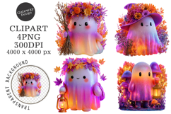 Whimsical Halloween Ghost Clipart Png Product Image 1