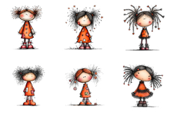 Whimsical Halloween Girl Clipart Product Image 3