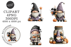 Whimsical Halloween Gnome Clipart Product Image 1