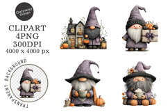 Whimsical Halloween Gnome Clipart Product Image 1