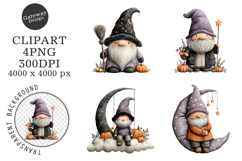 Whimsical Halloween Gnome Clipart Product Image 1