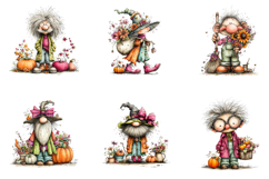 Whimsical Halloween Old Man Clipart Product Image 2