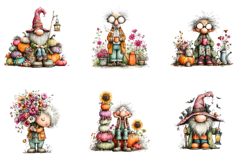 Whimsical Halloween Old Man Clipart Product Image 3