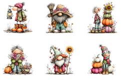 Whimsical Halloween Old Man Clipart Product Image 6