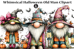 Whimsical Halloween Old Man Clipart Product Image 1