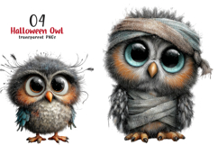 Whimsical Halloween Owl Clipart Product Image 1