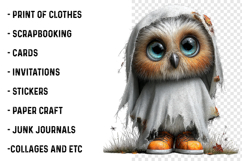 Whimsical Halloween Owl Clipart Product Image 2