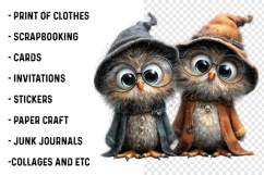 Whimsical Halloween Owl Clipart Product Image 2