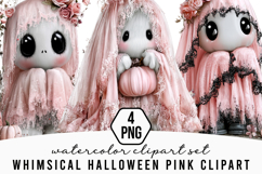Whimsical Halloween Pink Clipart Product Image 1