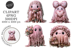 Whimsical Halloween Pink Clipart Product Image 1